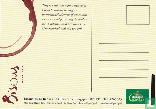 Heineken Star Bar - Bisous Wine Bar "Multicaltural Singapore?" - Afbeelding 2