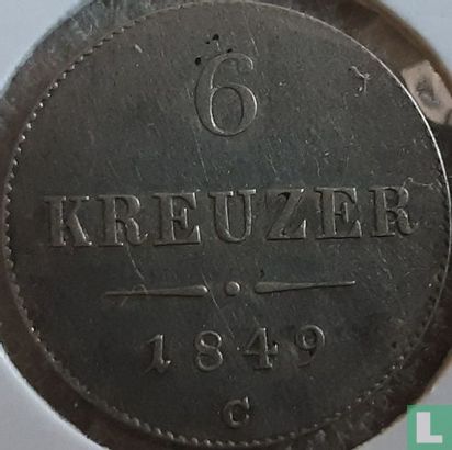 Autriche 6 kreuzer 1849 (C) - Image 1
