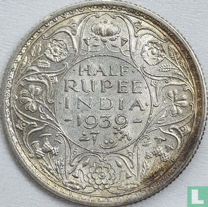 Britisch-Indien ½ Rupee 1939 (Kalkutta - Typ 1) - Bild 1