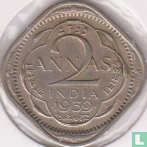 British India 2 annas 1939 (Bombay - type 1) - Image 1