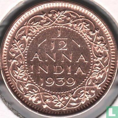 British India 1/12 anna 1939 (Calcutta - type 1) - Image 1