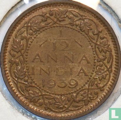 Britisch-Indien 1/12 Anna 1939 (Kalkutta - Typ 2) - Bild 1