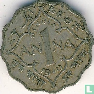 British India 1 anna 1940 (Calcutta - type 1) - Image 1