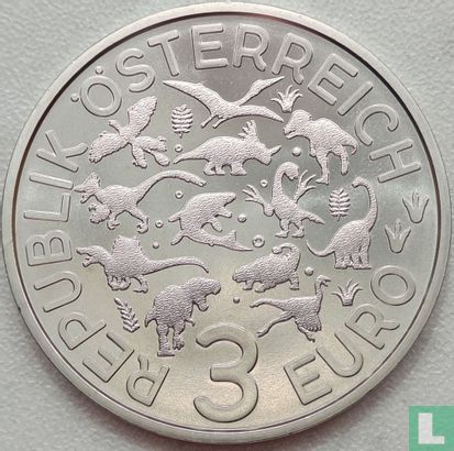 Austria 3 euro 2022 "Pachycephalosaurus" - Image 2