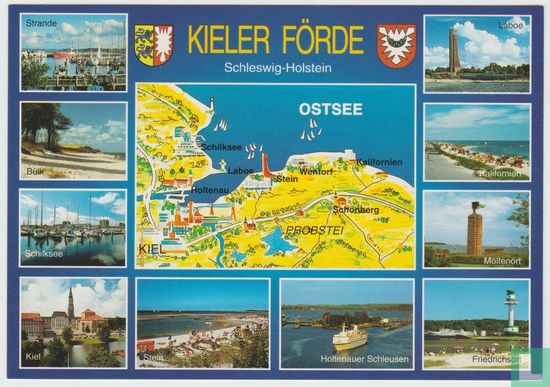 Landkarte - Map - Schleswig-Holstein Germany Postcard - Bild 1
