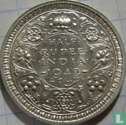 Inde britannique ½ rupee 1942 (type 1) - Image 1