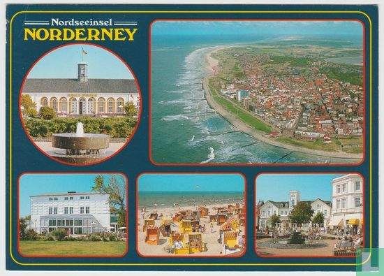Norderney Insel in Niedersachsen Lower Saxony island Beach Multiview Germany Postcard - Afbeelding 1