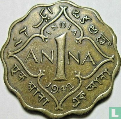 British India 1 anna 1942 (Calcutta) - Image 1