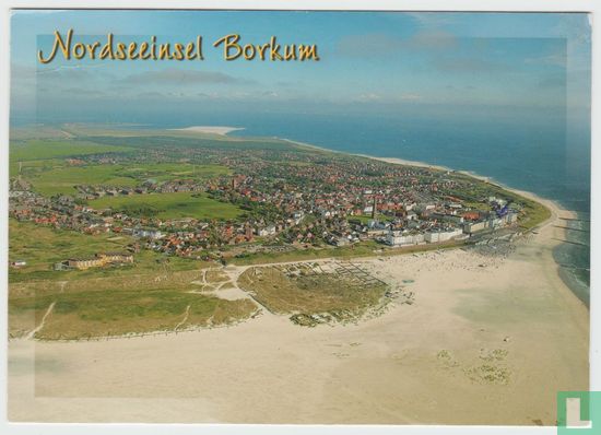 Borkum Insel Nordseeinsel - island - Beach - Aeria View - Leer Lower Saxony Germany Postcard - Afbeelding 1