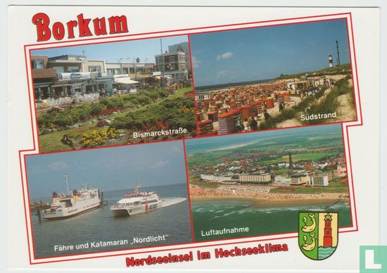 Borkum Insel in Niedersachsen - island - Multiview - Nordseeheilbad - Leer Lower Saxony Germany Postcard - Afbeelding 1