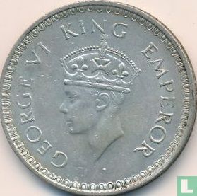 Inde britannique 1 rupee 1944 (Lahore - type 1) - Image 2