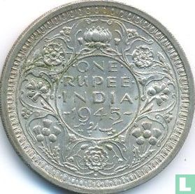 Inde britannique 1 rupee 1945 (Bombay - type 1) - Image 1