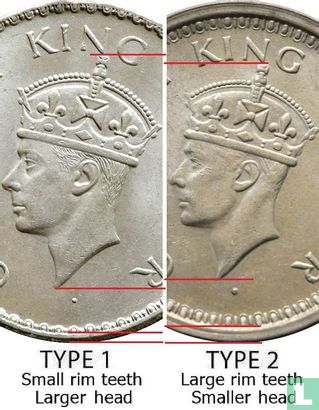 British India 1 rupee 1943 (Bombay - type 2) - Image 3