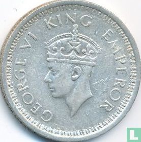 Inde britannique 1 rupee 1945 (Lahore - type 1) - Image 2