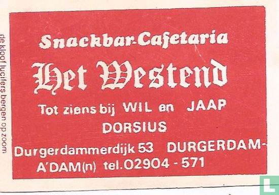 Snackbar Cafetaria Het Westend