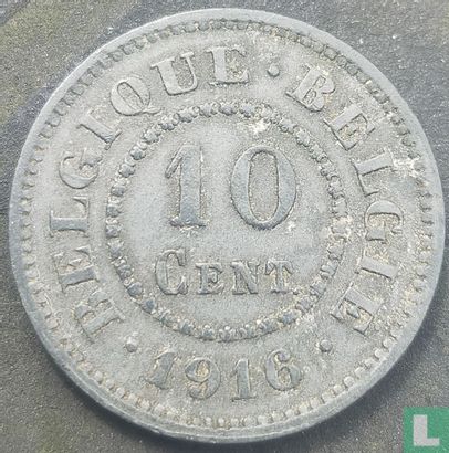 Belgium 10 centimes 1916 (• 1916 •) - Image 1