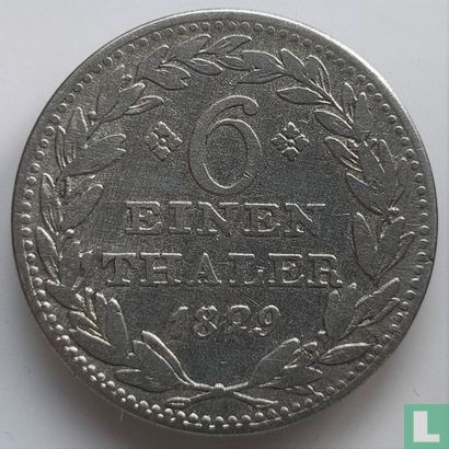 Hessen-Kassel 1/6 Thaler 1829 - Bild 1