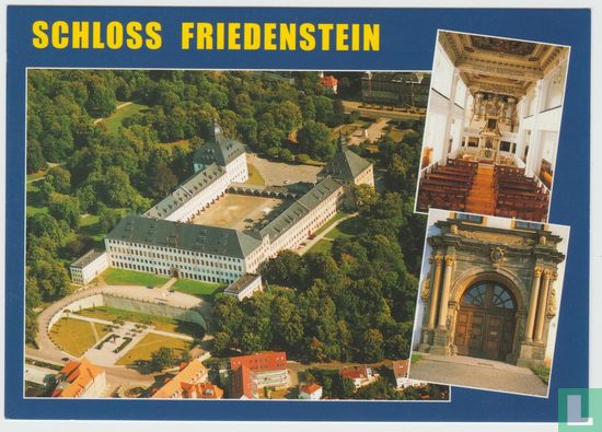 Schloss Friedenstein mit Schlosskirche und Haupt-portal Gotha Thüringen Deutschland Ansichtskarten - Friedenstein Castle with Castle Church and Main Portal Gotha Thuringia Germany Postcards - Afbeelding 1