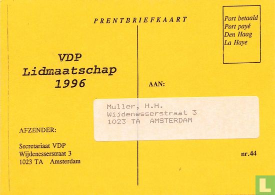 VDP 0044 - VDP Lidmaatschap 1996 - Afbeelding 2