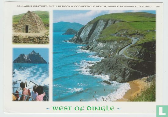 Dingle Gallarus Oratory Skellig Rock and Coomeenole Beach Dingle Peninsula Kerry Ireland Multiview Postcard - Afbeelding 1