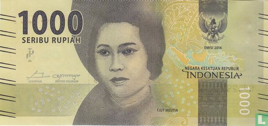 Indonesia 1,000 Rupiah 2017 - Image 1