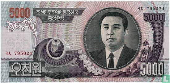 Noord Korea 5.000 Won   - Afbeelding 1