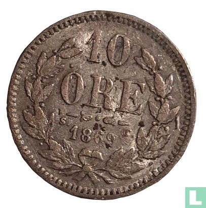 Suède 10 öre 1869 - Image 1