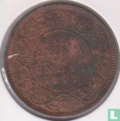 British India ½ anna 1877 (Calcutta) - Image 1