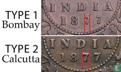 Britisch-Indien ½ Anna 1877 (Kalkutta) - Bild 3