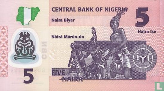 Nigeria 5 Naira 2017 - Afbeelding 2