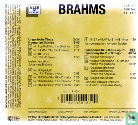 Brahms Ungarische Tänze / 2. Symphonie - Afbeelding 2