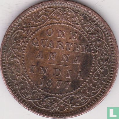 Inde britannique ¼ anna 1877 (Calcutta) - Image 1