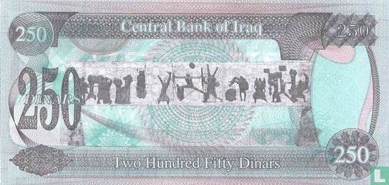 Irak 250 Dinars (orthographe différente ou premier mot de dénomination) - Image 2