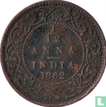 Inde britannique 1/12 anna 1862 (Bombay) - Image 1