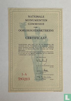 Certificaat van 1 cm2 van het Damplantsoen  - Image 2