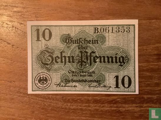 Osnabrück, Handelskammer - 10 Pfennig 1917 - Bild 1