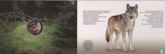 Estland 2 euro 2021 (folder) "The Estonian national animal - The wolf" - Afbeelding 2