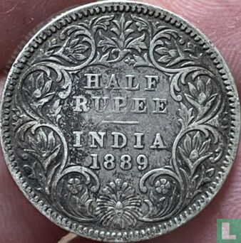 Britisch-Indien ½ Rupee 1889 (Kalkutta) - Bild 1