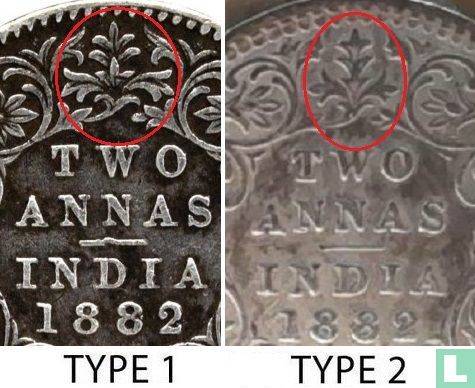 Britisch-Indien 2 Anna 1882 (Bombay - Typ 2) - Bild 3