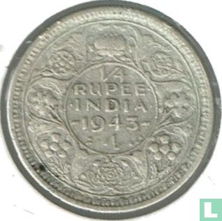 Inde britannique ¼ rupee 1943 (Lahore) - Image 1