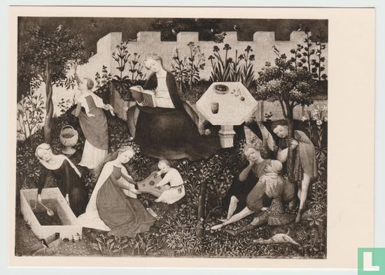 Oberrh. Meister um 1410 Paradiesgartlein paradise garden Painting Postcard - Afbeelding 1