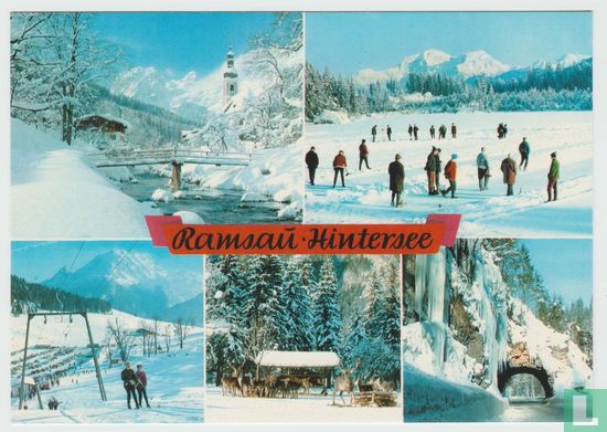 Ramsau Hintersee mit Seiner Umgebung Bayern Deutschland Ansichtskarten - Multiview Bavaria Germany postcard - Afbeelding 1