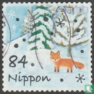 Winter greeting stamps