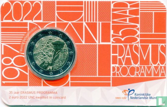Pays-Bas 2 euro 2022 (coincard - UNC) "35 years Erasmus Programme" - Image 1