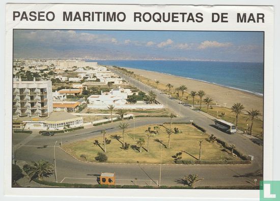Andalucía Costa de Almeria Paseo Maritimo Roquetas De Mar España 1991 Postales, Andalusia Spain Postcard - Afbeelding 1