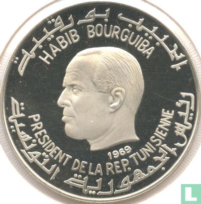 Tunisia 1 dinar 1969 (PROOF - with FM) "Masinissa - Amazigh King" - Image 1