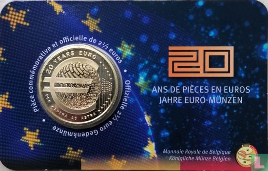 Belgique 2½ euro 2022 (coincard - FRA) "20 years of euro cash" - Image 1