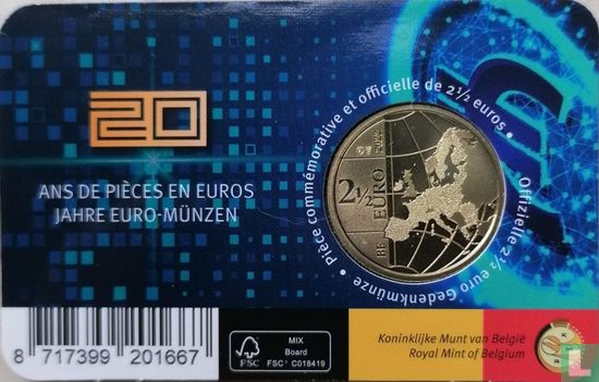 Belgique 2½ euro 2022 (coincard - NLD) "20 years of euro cash" - Image 2