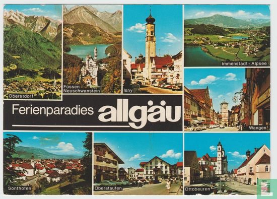 Allgäu Ferienparadies Bayern Deutschland 1977 Ansichtskarten, Bavaria Germany Postcard - Afbeelding 1