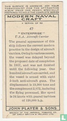 "Enterprise" U.S.A. Aircraft Carrier. - Afbeelding 2